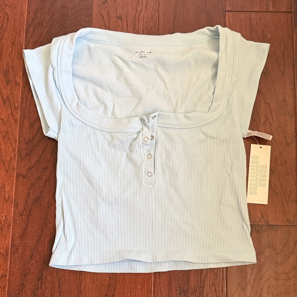 Urban Outfitters Sky Blue Ribbed Top